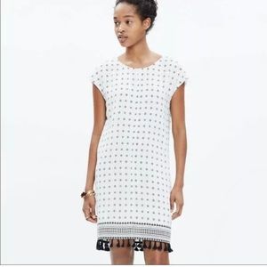 Madewell scatterblock shift dress w/tassels